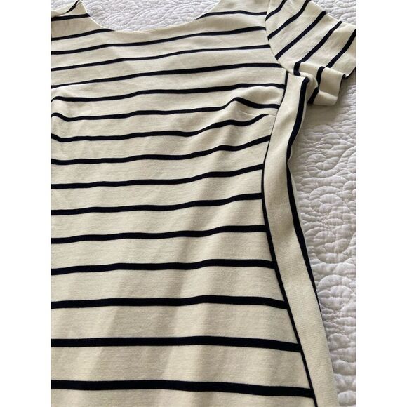 Banana Republic Factory Striped Bodycon Dress Size 8 White Knee Length - Picture 7 of 11